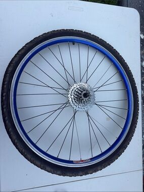 Matrix 750  Blue Bicycle Wheel with Cassette